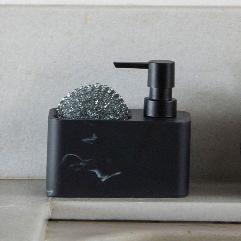 Dispensador de baño efecto mármol negro - orden en casa