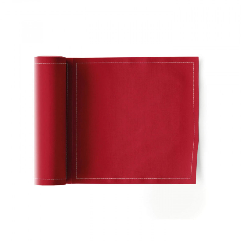 ROLLO 25 SERVILLETAS TELA 20X20CM ROJO