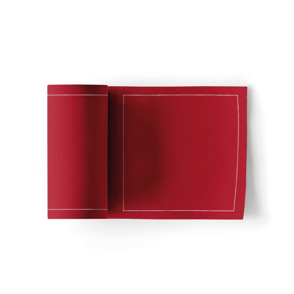 ROLLO 50 SERVILLETAS TELA 11X11CM ROJO