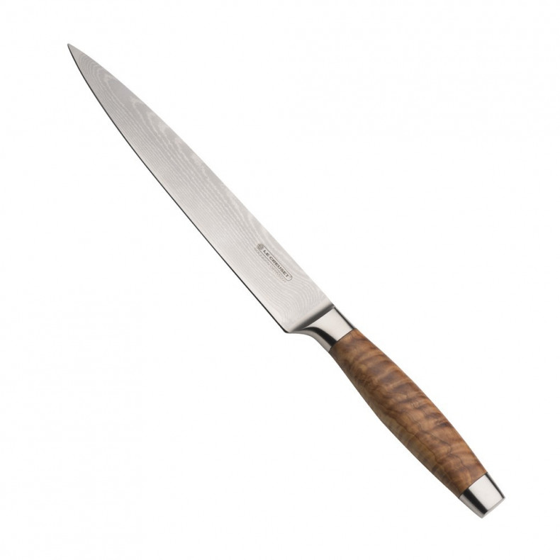 Le Creuset - Cuchillo de Trinchar 20 cm con mango de madera de olivo