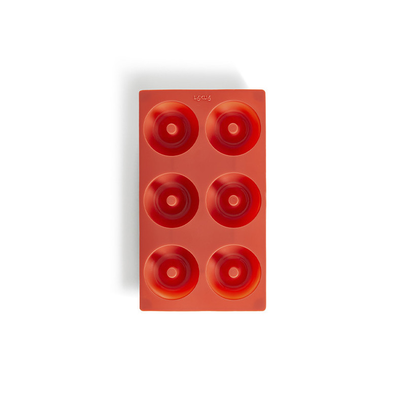 Molde de Silicona Rojo para Donuts de Lékué