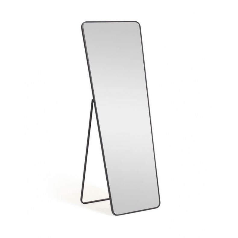 Heilmetz Espejo de pie con marco de metal negro 120x37cm espejo de