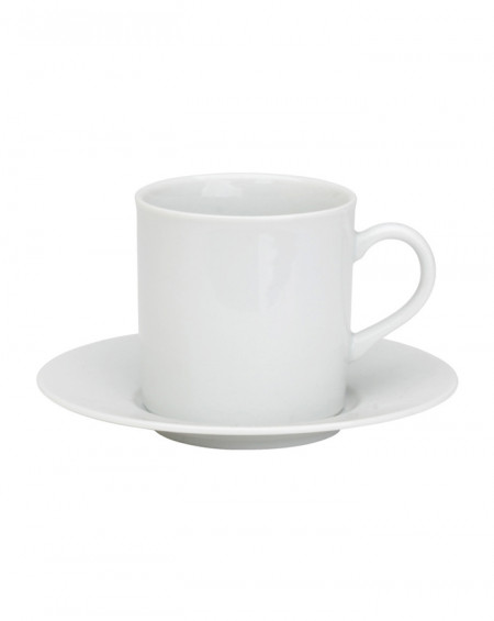 Dream Hogar Juego de Café 6 Tazas/Platos Porcelana Gris con Soporte metalico 13x22,5 cm 