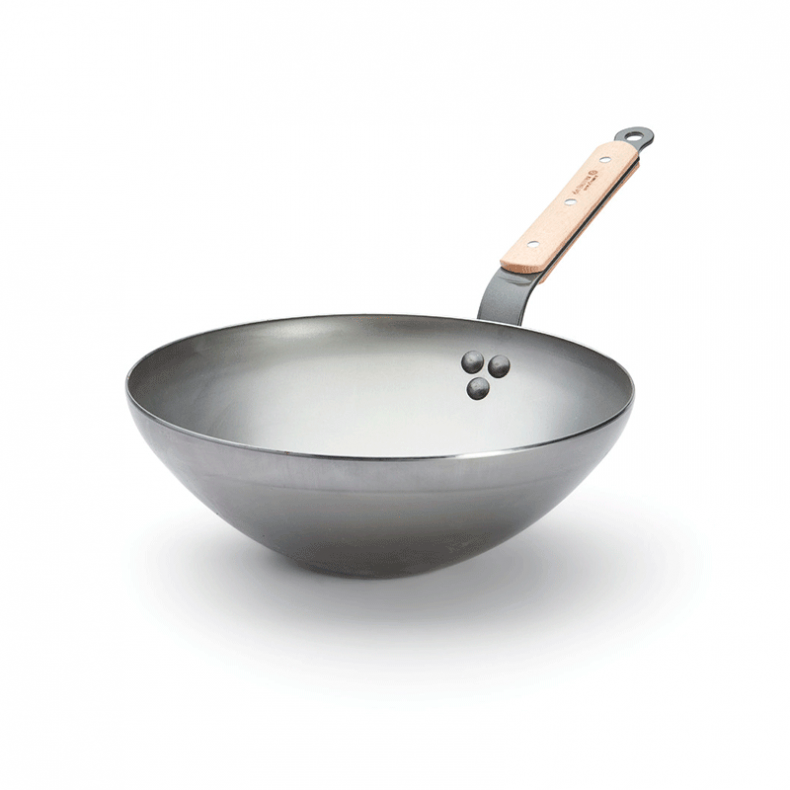 Flat bottom wok MINERAL B 28 cm, steel, de Buyer 